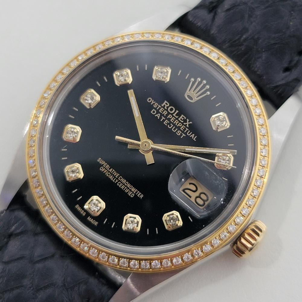 Rolex Oyster 16013 Datejust 36mm 18k SS Mens Diamond Dial Automatic 1980s RA549 Herren im Angebot
