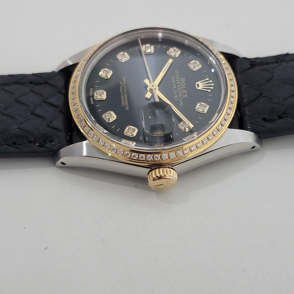 Rolex Oyster 16013 Datejust 36mm 18k SS Mens Diamond Dial Automatic 1980s RA549 im Angebot 1