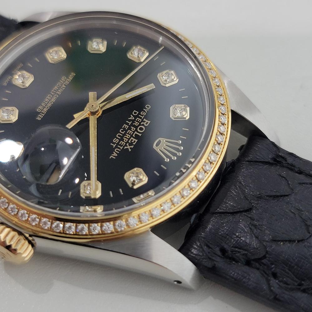 Rolex Oyster 16013 Datejust 36mm 18k SS Mens Diamond Dial Automatic 1980s RA549 im Angebot 2