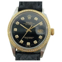 Rolex Oyster 16013 Datejust 36mm 18k SS Mens Diamond Dial Automatic 1980s RA549