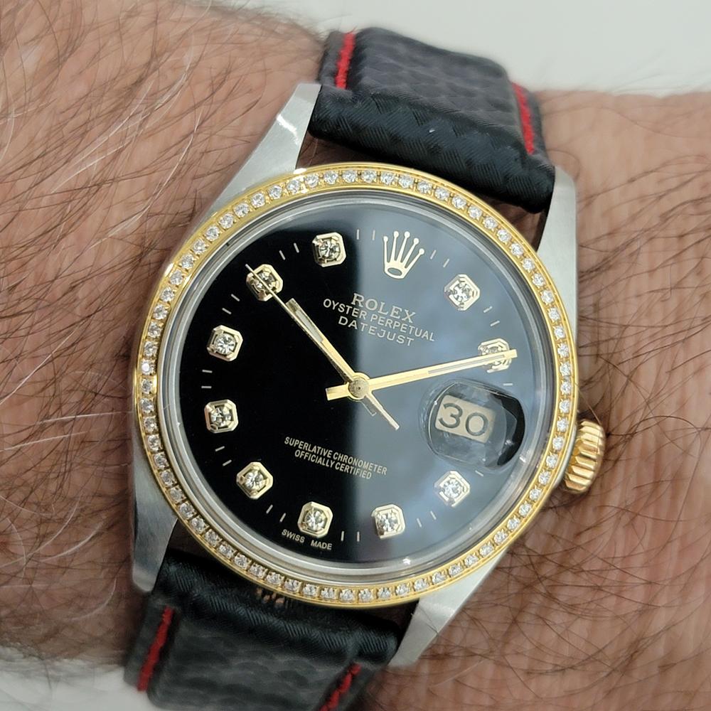 Rolex Oyster 16013 Datejust 36mm 18k SS Mens Diamond Dial Automatic 1980s RA549B For Sale 9