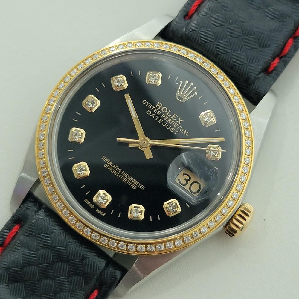 Men's Rolex Oyster 16013 Datejust 36mm 18k SS Mens Diamond Dial Automatic 1980s RA549B For Sale