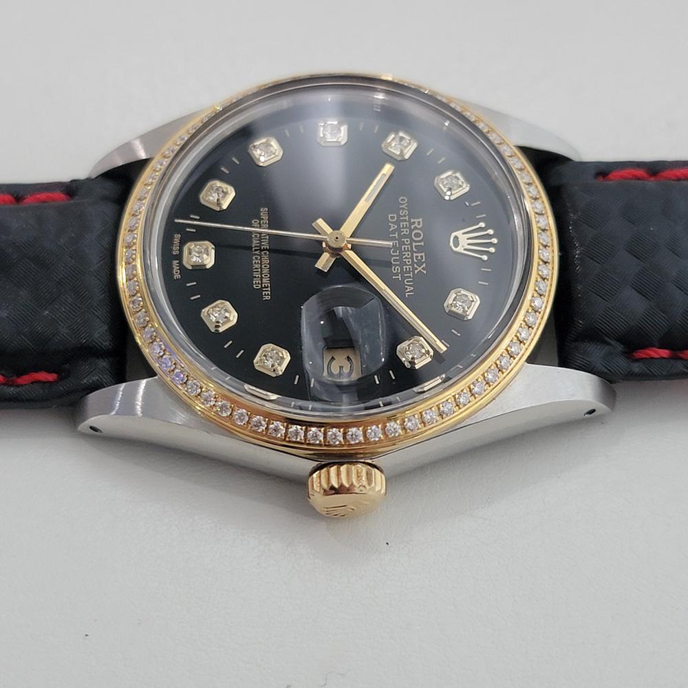 Rolex Oyster 16013 Datejust 36mm 18k SS Mens Diamond Dial Automatic 1980s RA549B For Sale 1