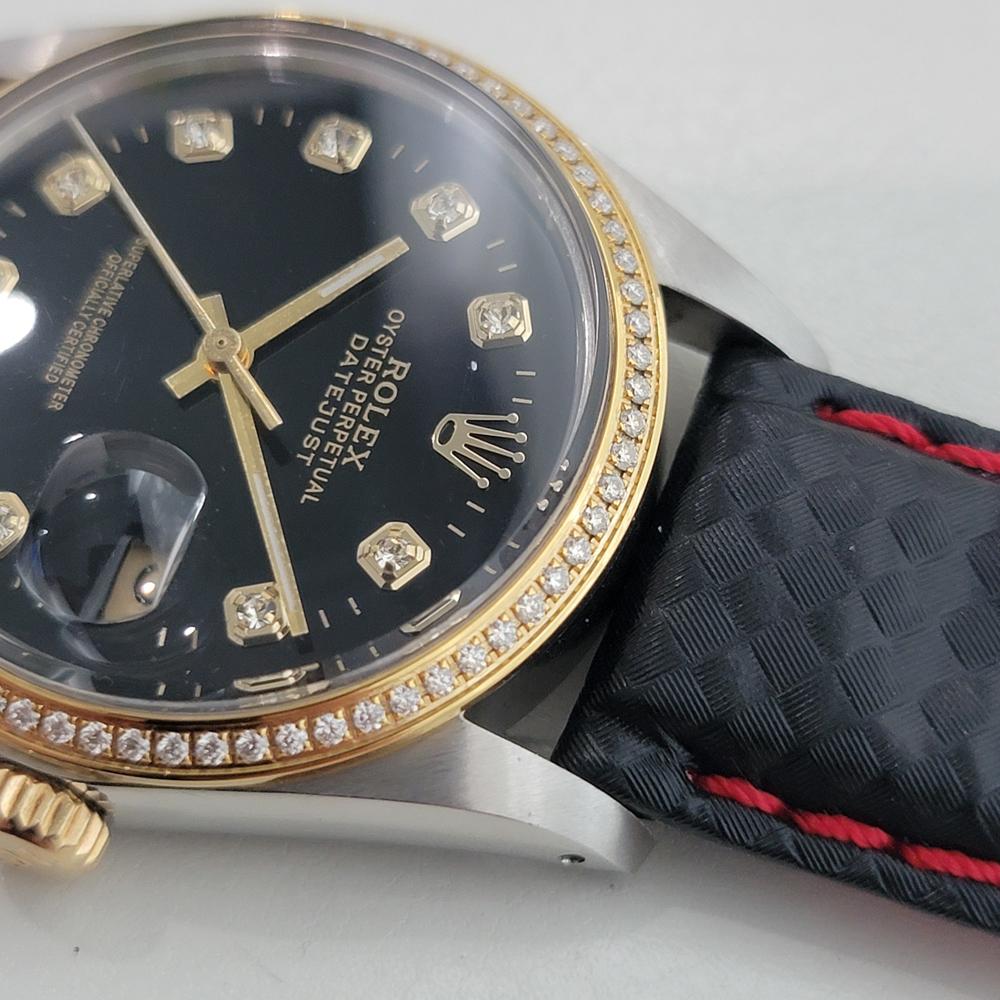 Rolex Oyster 16013 Datejust 36mm 18k SS Mens Diamond Dial Automatic 1980s RA549B For Sale 2