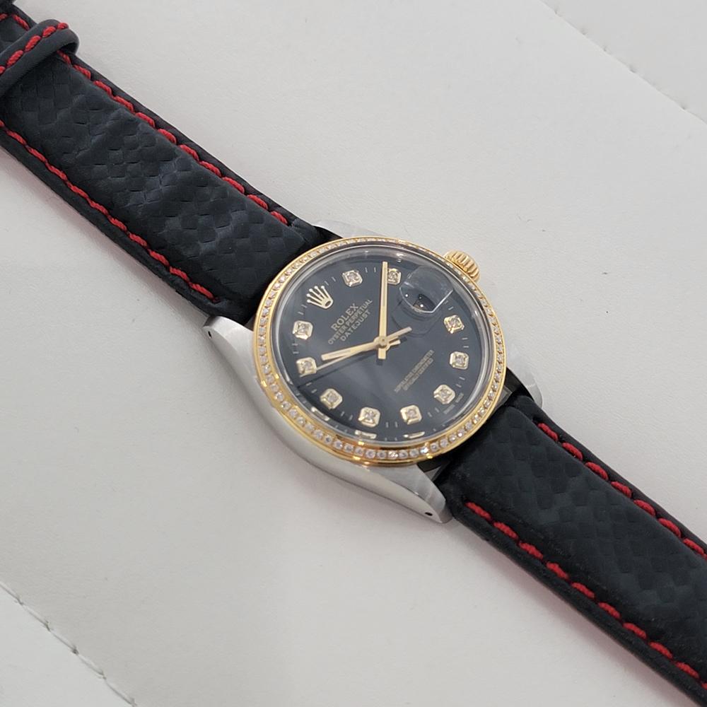 Rolex Oyster 16013 Datejust 36mm 18k SS Mens Diamond Dial Automatic 1980s RA549B For Sale 3