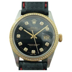 Rolex Oyster 16013 Datejust 36mm 18k SS Mens Diamond Dial Automatic 1980s RA549B