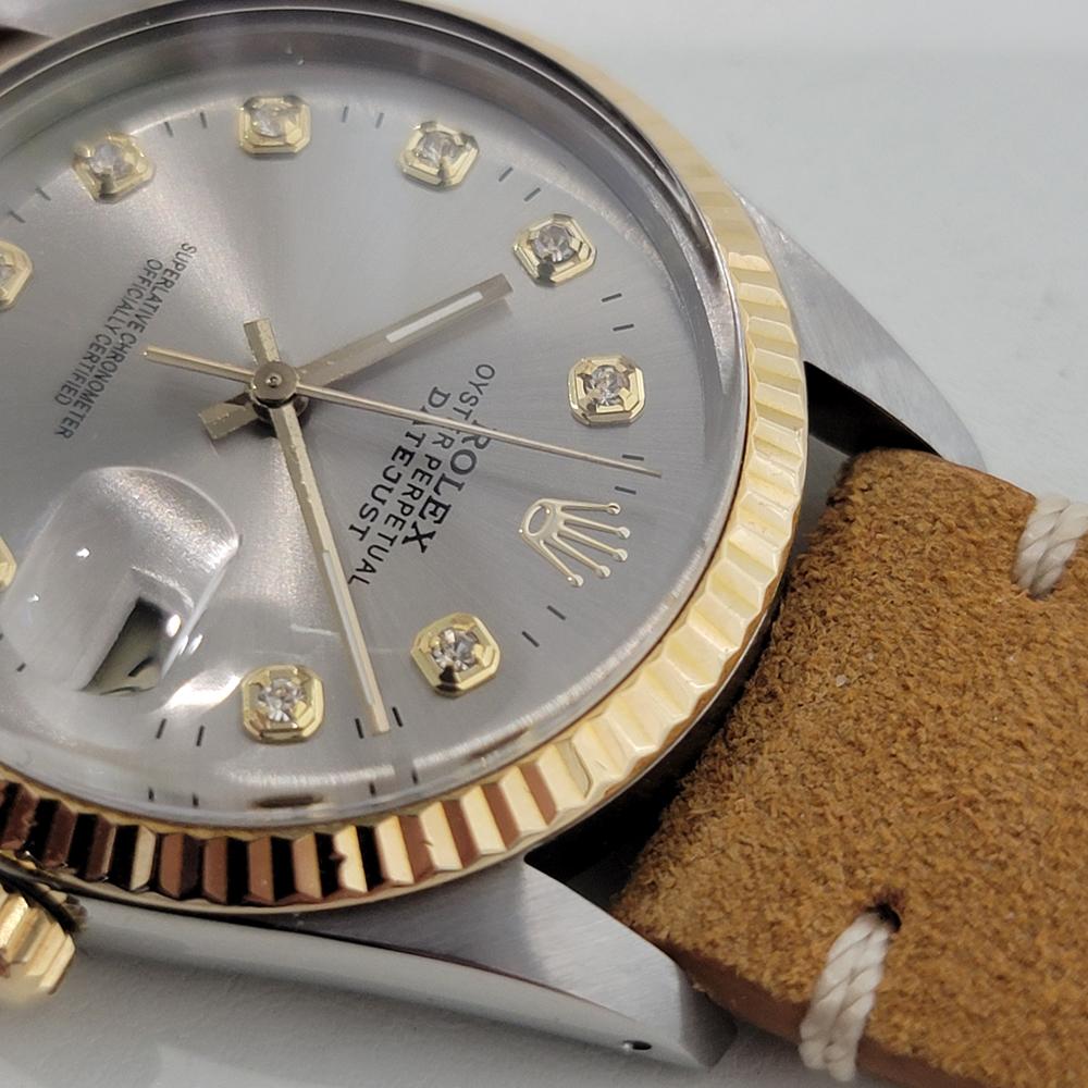 Rolex Oyster 16013 Datejust 36mm 18k SS Herren Diamant Zifferblatt Automatik 1980er Jahre RA551 im Angebot 3