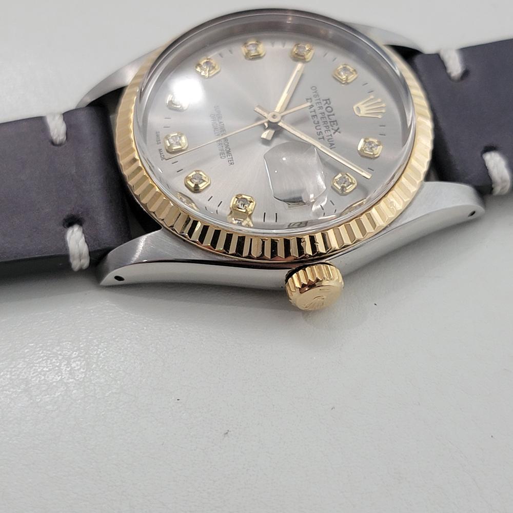 Rolex Oyster 16013 Datejust 36mm 18k SS Mens Diamond Dial Automatic 1980s RA551B For Sale 1