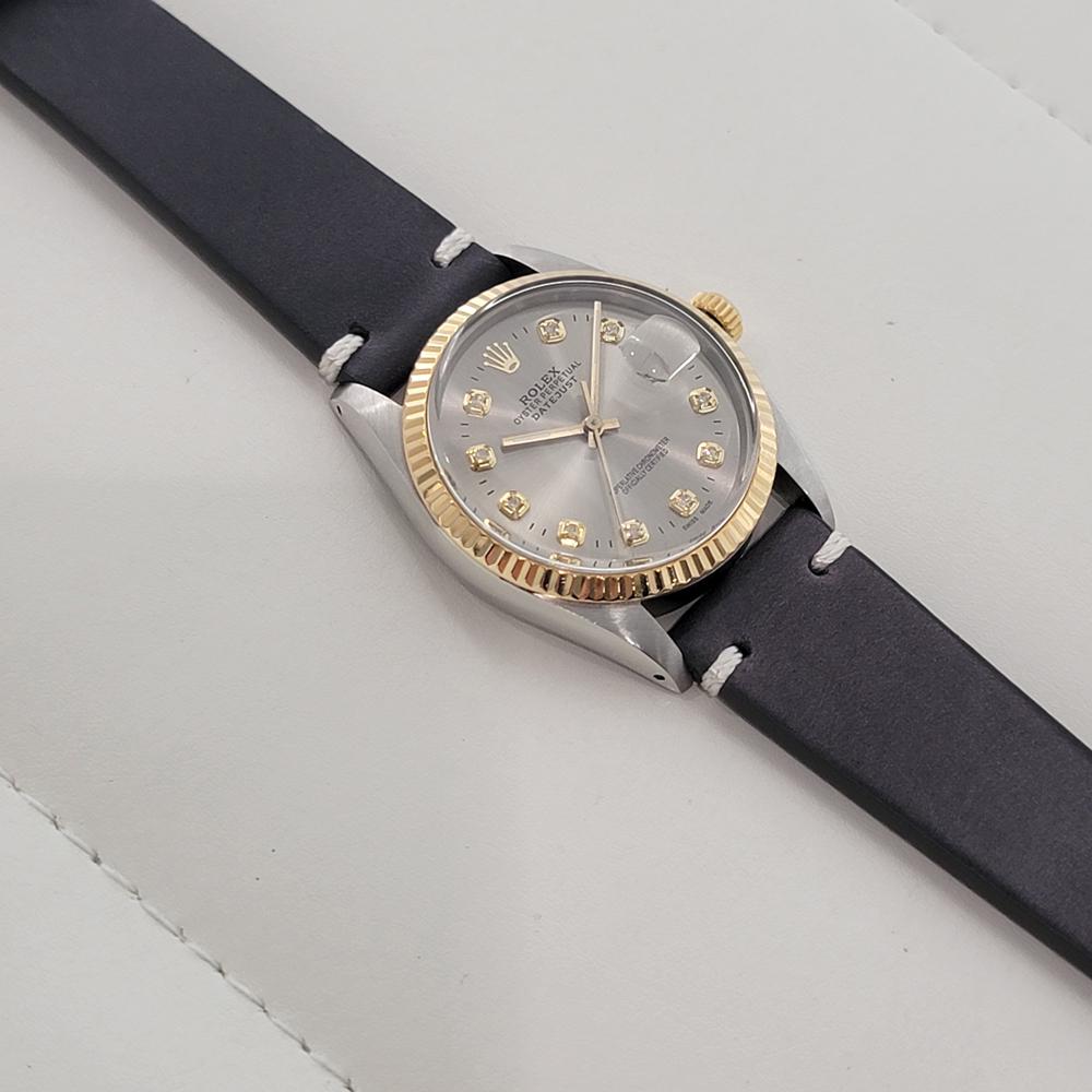 Rolex Oyster 16013 Datejust 36mm 18k SS Mens Diamond Dial Automatic 1980s RA551B For Sale 3