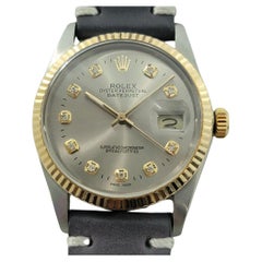 Rolex Oyster 16013 Datejust 36mm 18k SS Mens Diamond Dial Automatic 1980s RA551B