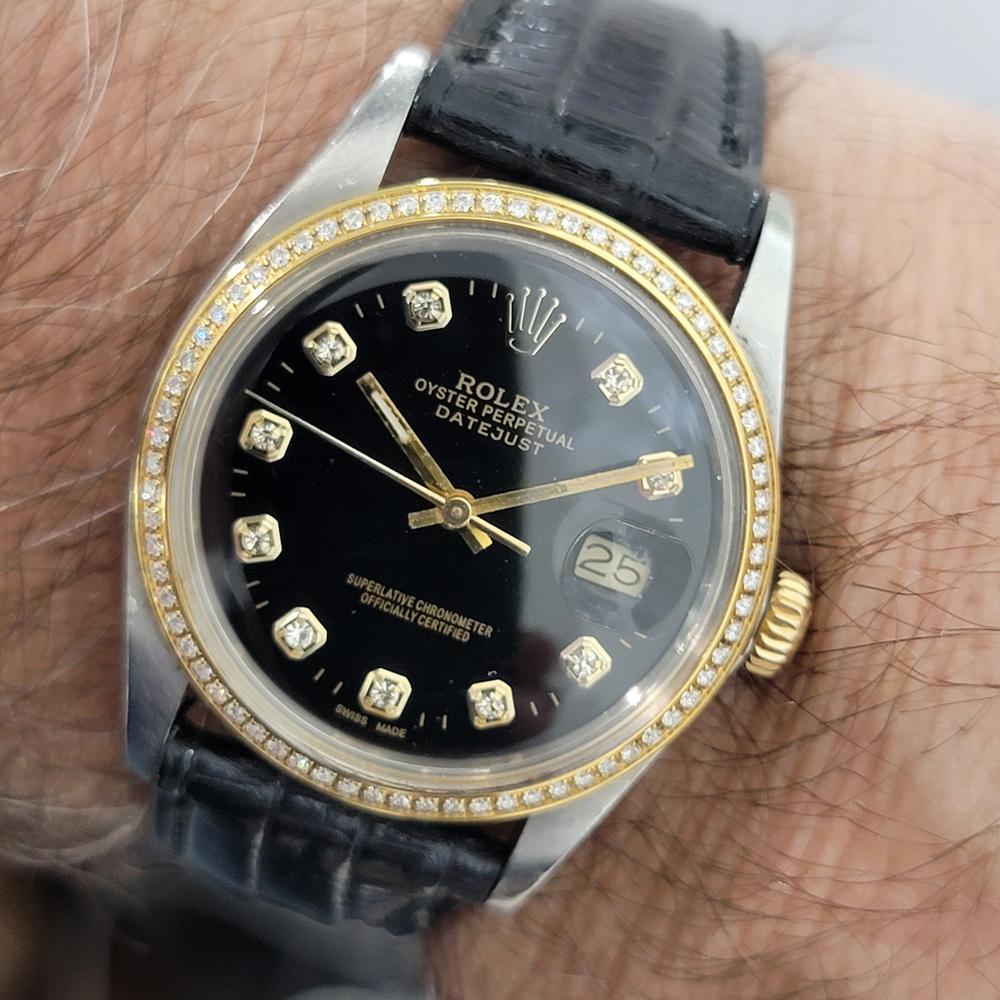Rolex Oyster 16013 Datejust 36mm 18k SS Herren Diamant Set Automatik 1980s RA548 im Angebot 10