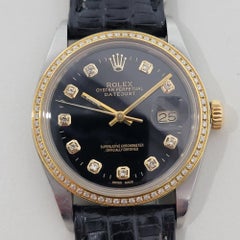 Rolex Oyster 16013 Datejust 36mm 18k SS Mens Diamond Set Automatic 1980s RA548