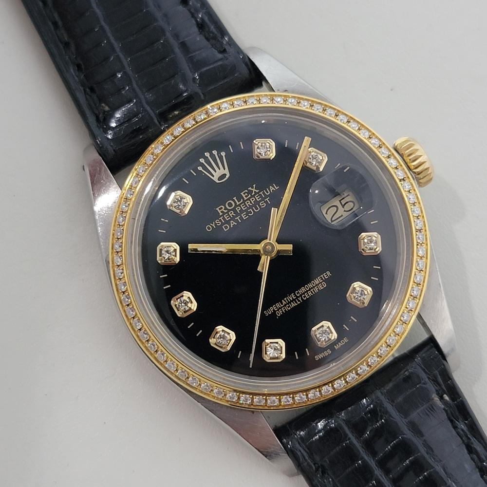 Rolex Oyster 16013 Datejust 36mm 18k SS Herren Diamant Set Automatik 1980s RA548 im Zustand „Hervorragend“ im Angebot in Beverly Hills, CA