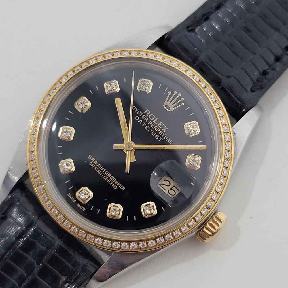 Rolex Oyster 16013 Datejust 36mm 18k SS Herren Diamant Set Automatik 1980s RA548 im Angebot 1