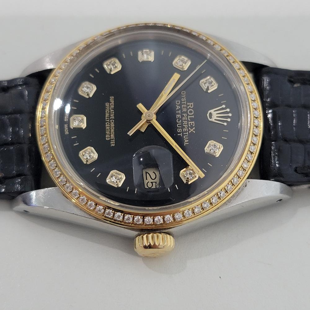 Rolex Oyster 16013 Datejust 36mm 18k SS Herren Diamant Set Automatik 1980s RA548 im Angebot 2