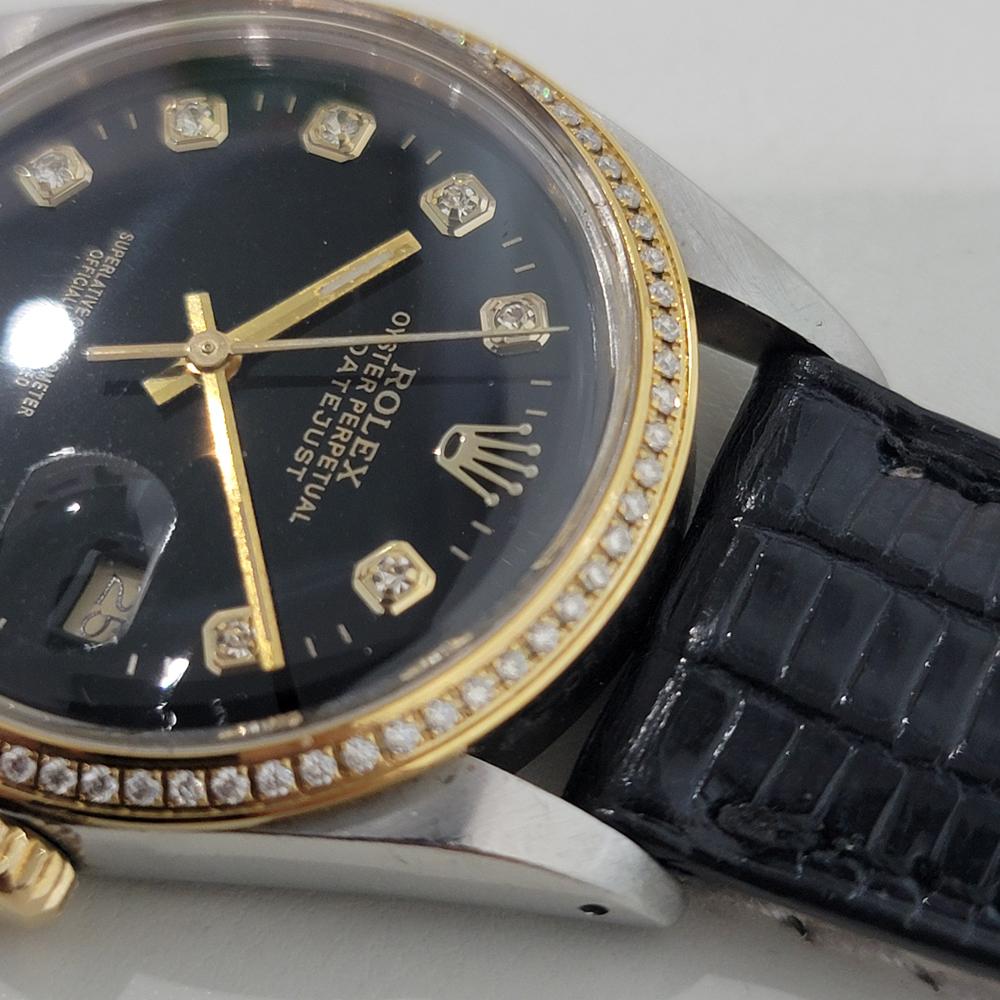 Rolex Oyster 16013 Datejust 36mm 18k SS Herren Diamant Set Automatik 1980s RA548 im Angebot 3
