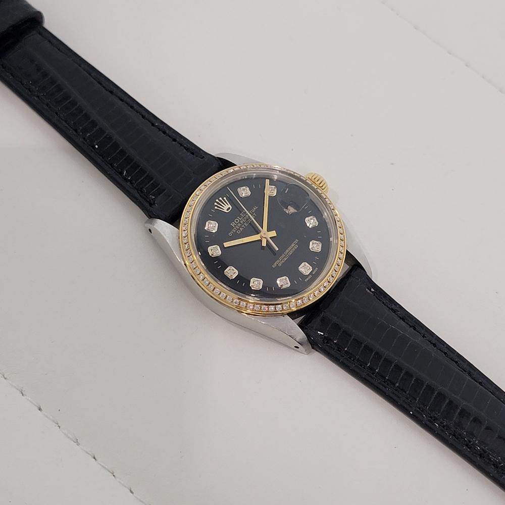 Rolex Oyster 16013 Datejust 36mm 18k SS Herren Diamant Set Automatik 1980s RA548 im Angebot 4