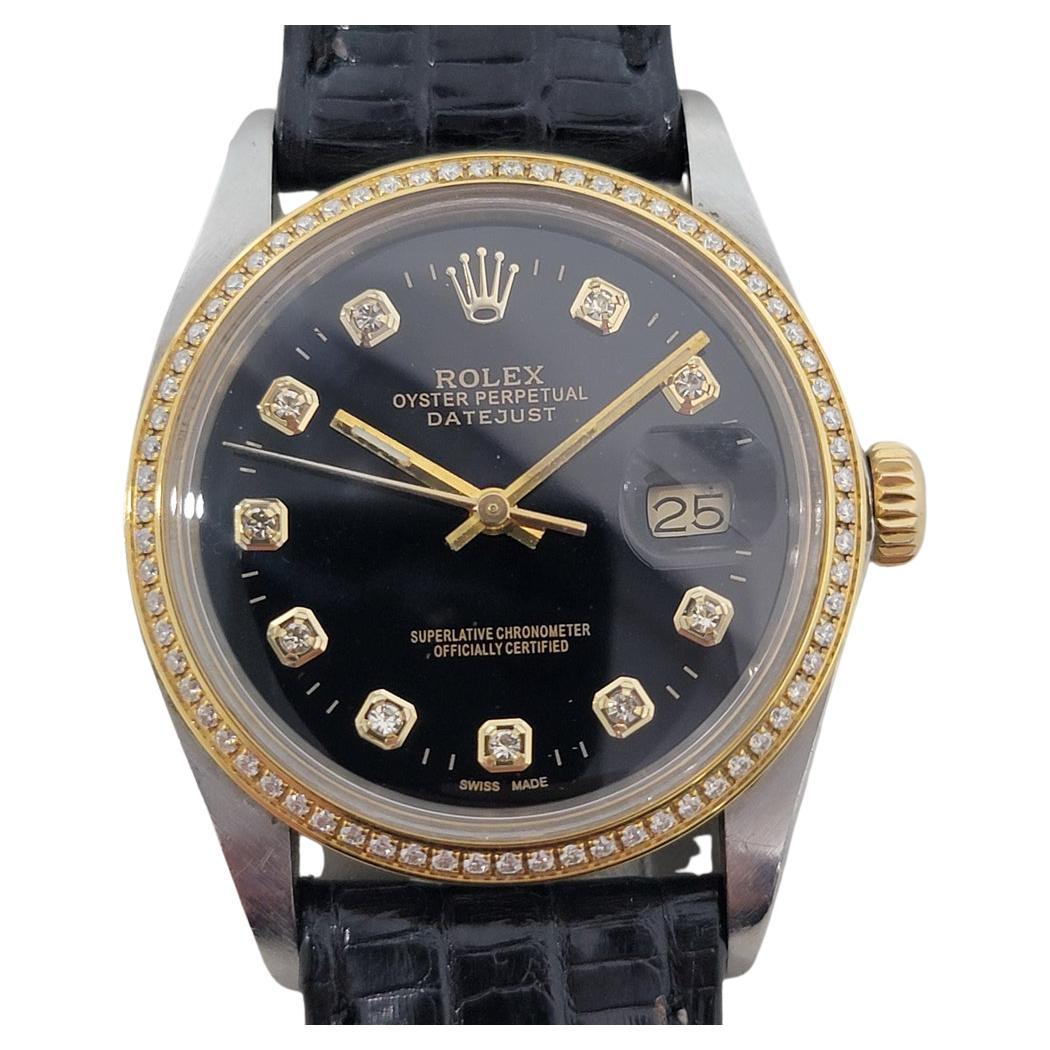 Rolex Oyster 16013 Datejust 36mm 18k SS Mens Diamond Set Automatic 1980s RA548