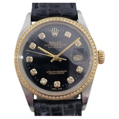 Rolex Oyster 16013 Datejust 36mm 18k SS Mens Diamond Set Automatic 1980s RA548