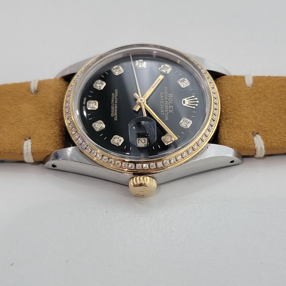 Rolex Oyster 16013 Datejust 36mm 18k SS Mens Diamond Set Automatic 1980s RA548B For Sale 1