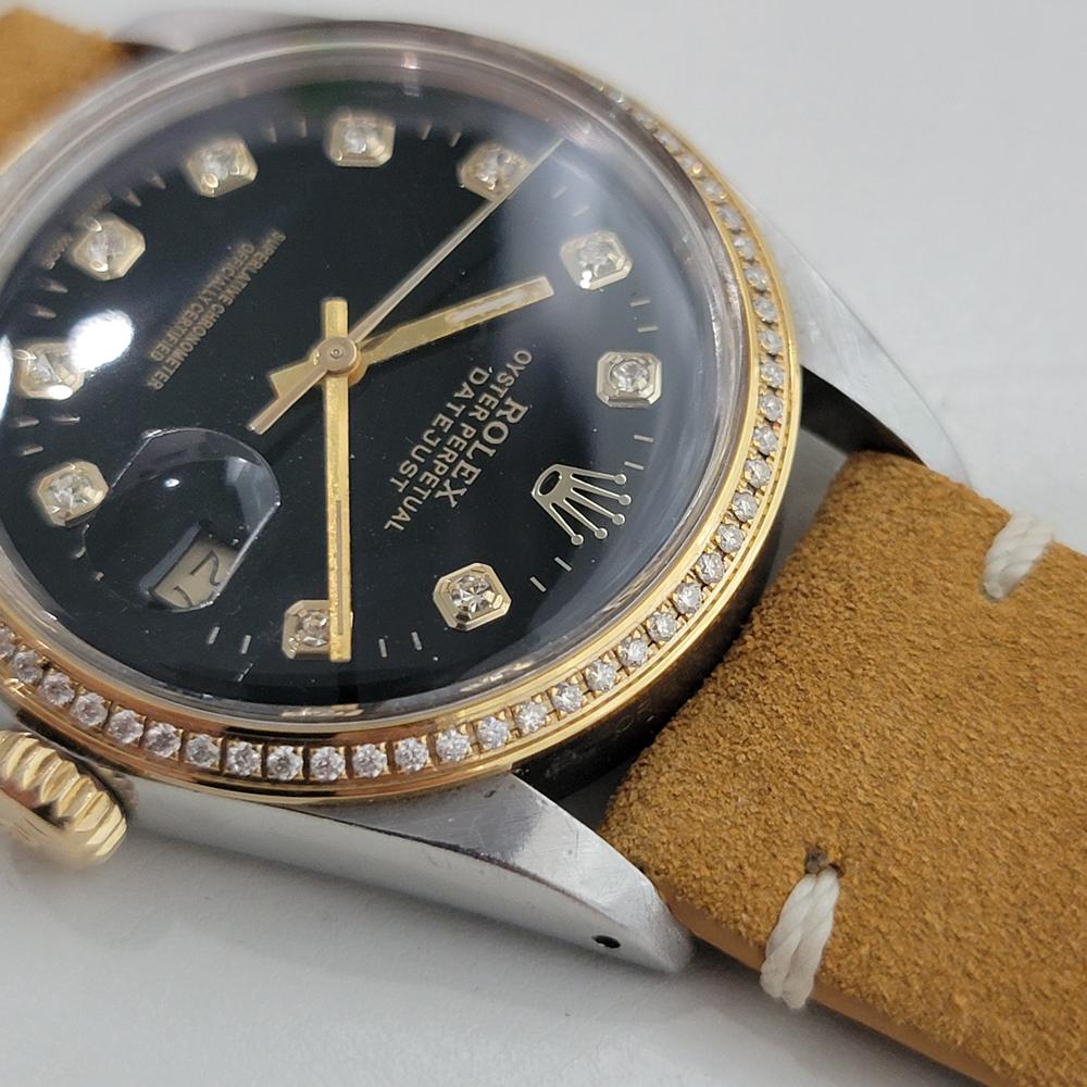 Rolex Oyster 16013 Datejust 36mm 18k SS Mens Diamond Set Automatic 1980s RA548B For Sale 2