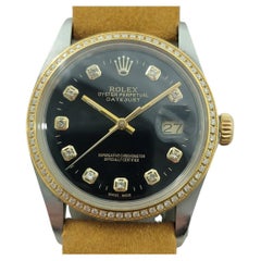 Rolex Oyster 16013 Datejust 36mm 18k SS Mens Diamond Set Automatic 1980s RA548B