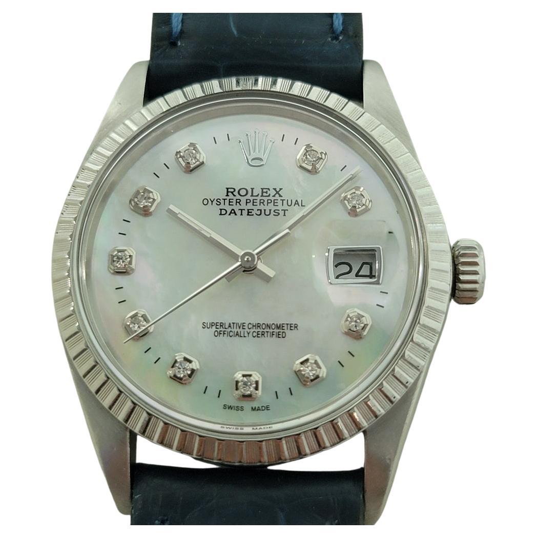 Rolex Oyster 16030 Datejust 36mm Herren Diamant MOP Zifferblatt Automatik 1980er Jahre RA550B