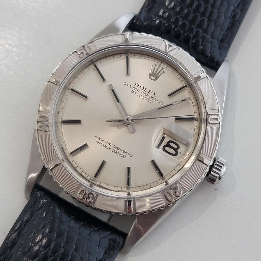Rolex Oyster 1625 Datejust Turn-O-Graph 18k SS Mens 36mm 1960s Automatic RA669 In Excellent Condition For Sale In Beverly Hills, CA