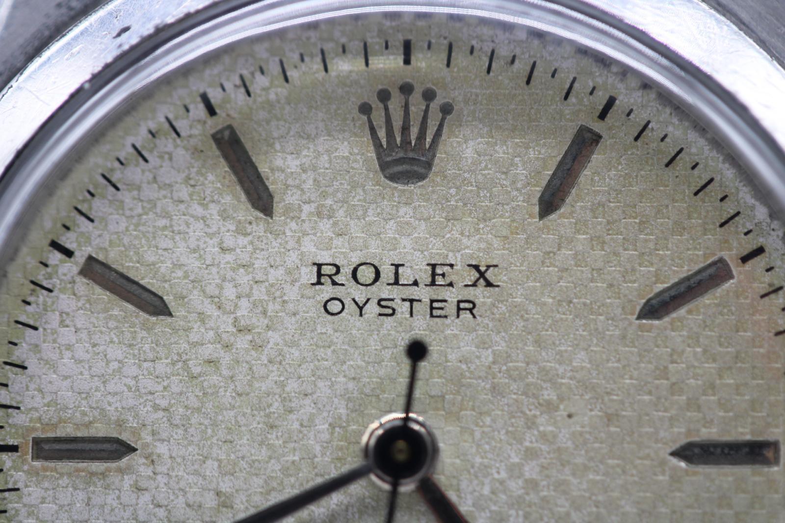 Rolex Oyster   1956  Vent manuel  Rare cadran en lin crème  Documents de vente originaux Bon état - En vente à London, GB