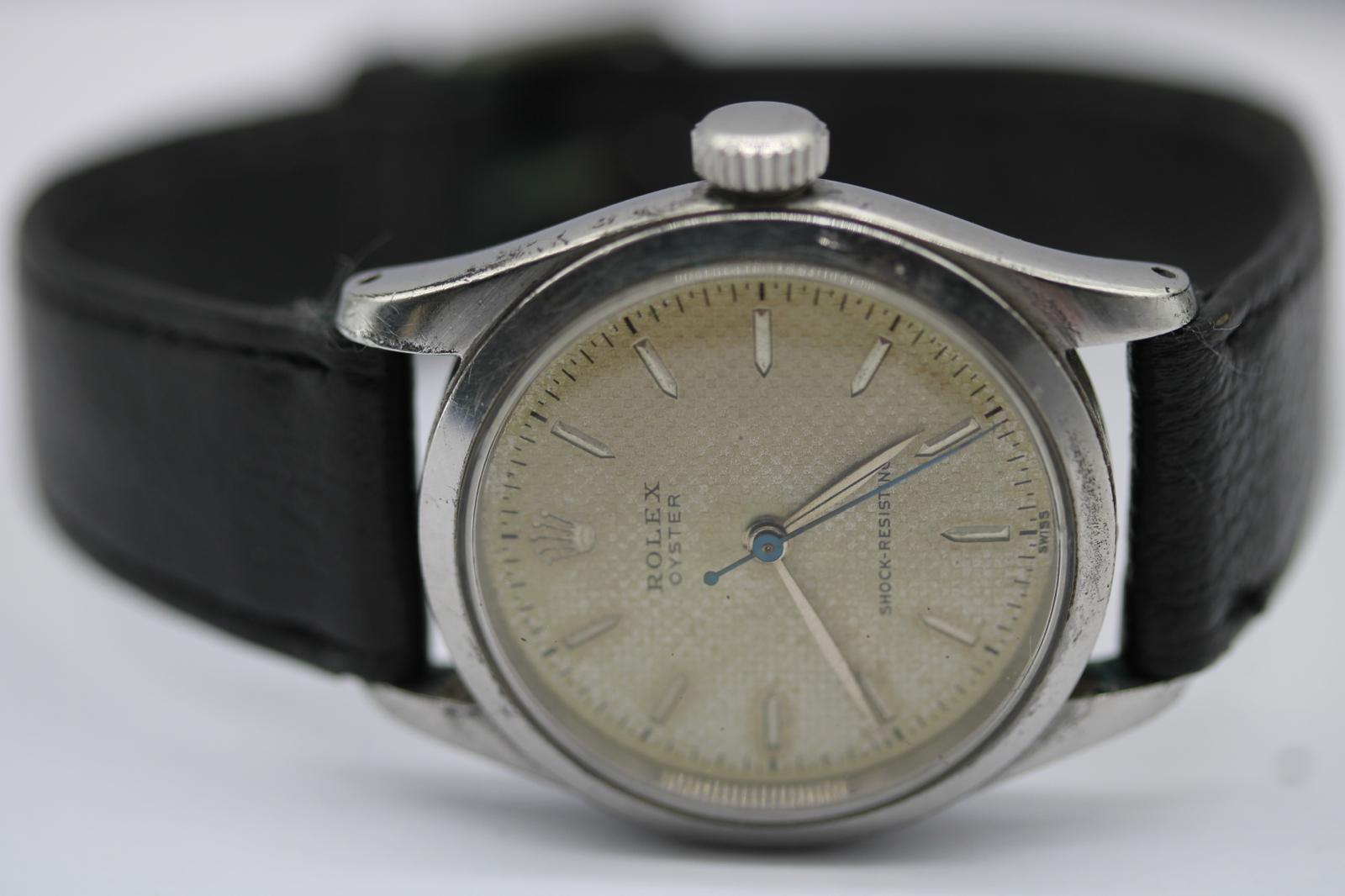 Rolex Oyster   1956  Vent manuel  Rare cadran en lin crème  Documents de vente originaux en vente 4