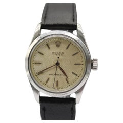 Rolex Oyster   1956  Manual Wind  Rare Cream Linen Dial  Original Sale Papers