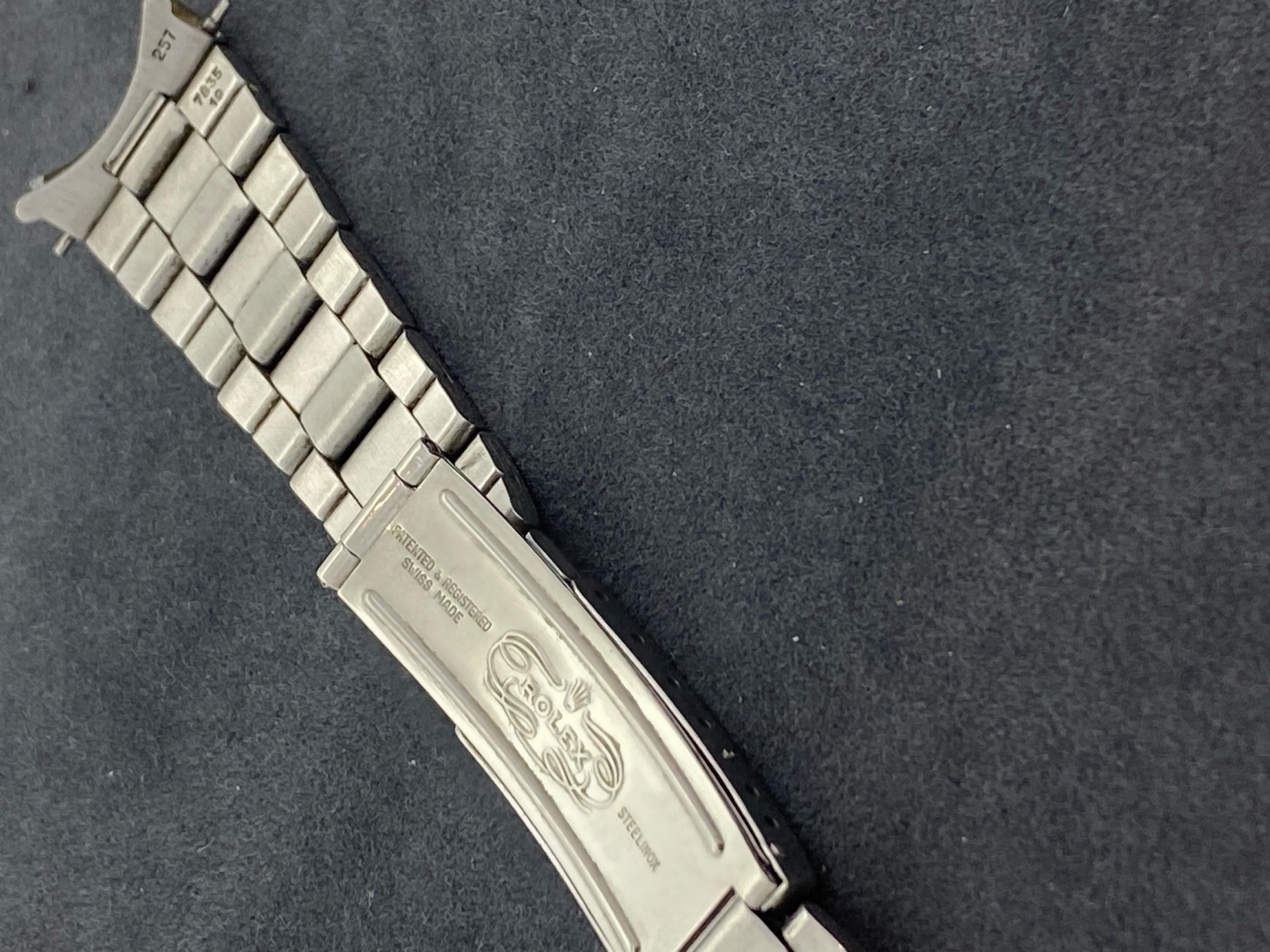 Women's or Men's Rolex Oyster # 257, 7835 19mm S/Steel Original c1970's Bracelet. Full Length. For Sale