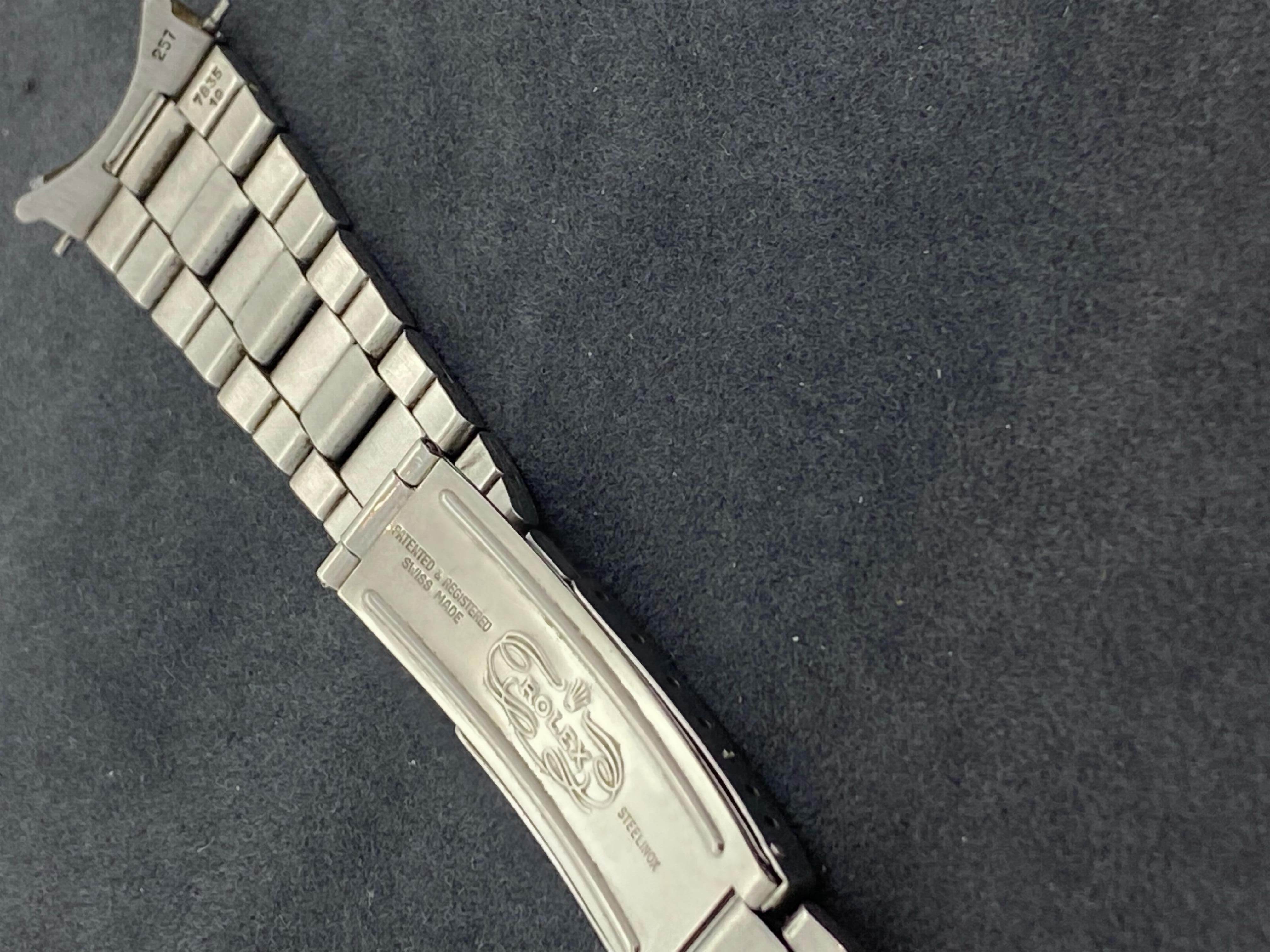  Rolex Oyster n° 257, 7835 Bracelet d'origine des années 1970, 19 mm S/Steel Longueur totale. Unisexe 
