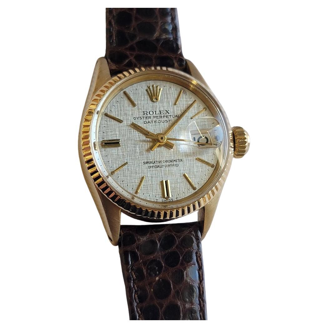Rolex Oyster 6517 Oro macizo 18k Señora Datejust 25mm Años 50 Automático RA703 en venta