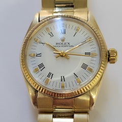 Rolex Oyster 6551 14k Solid Gold 1960s Midsize 31mm Automatic All Original Ra756