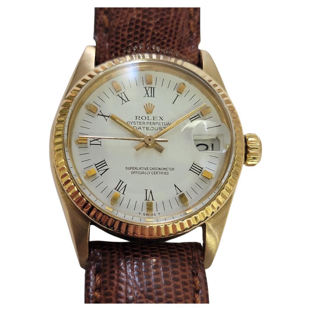 Rolex Oyster 6827 Datejust 18k Solid Gold 1980s Midsize 30mm Automatic RA732