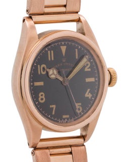 Rolex Rose Gold Oyster Chronometer 31 mm Manual Wristwatch Ref 2595, circa 1940s