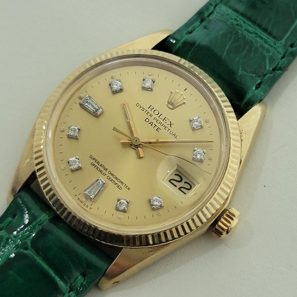 De los hombres Rolex Oyster Date 1503 34mm 14k Gold 1970s Mens Automatic Diamond dial NA112B en venta