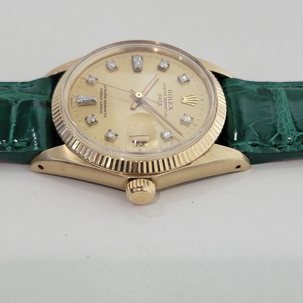 Rolex Oyster Date 1503 34mm 14k Gold 1970s Mens Automatic Diamond dial NA112B en venta 1