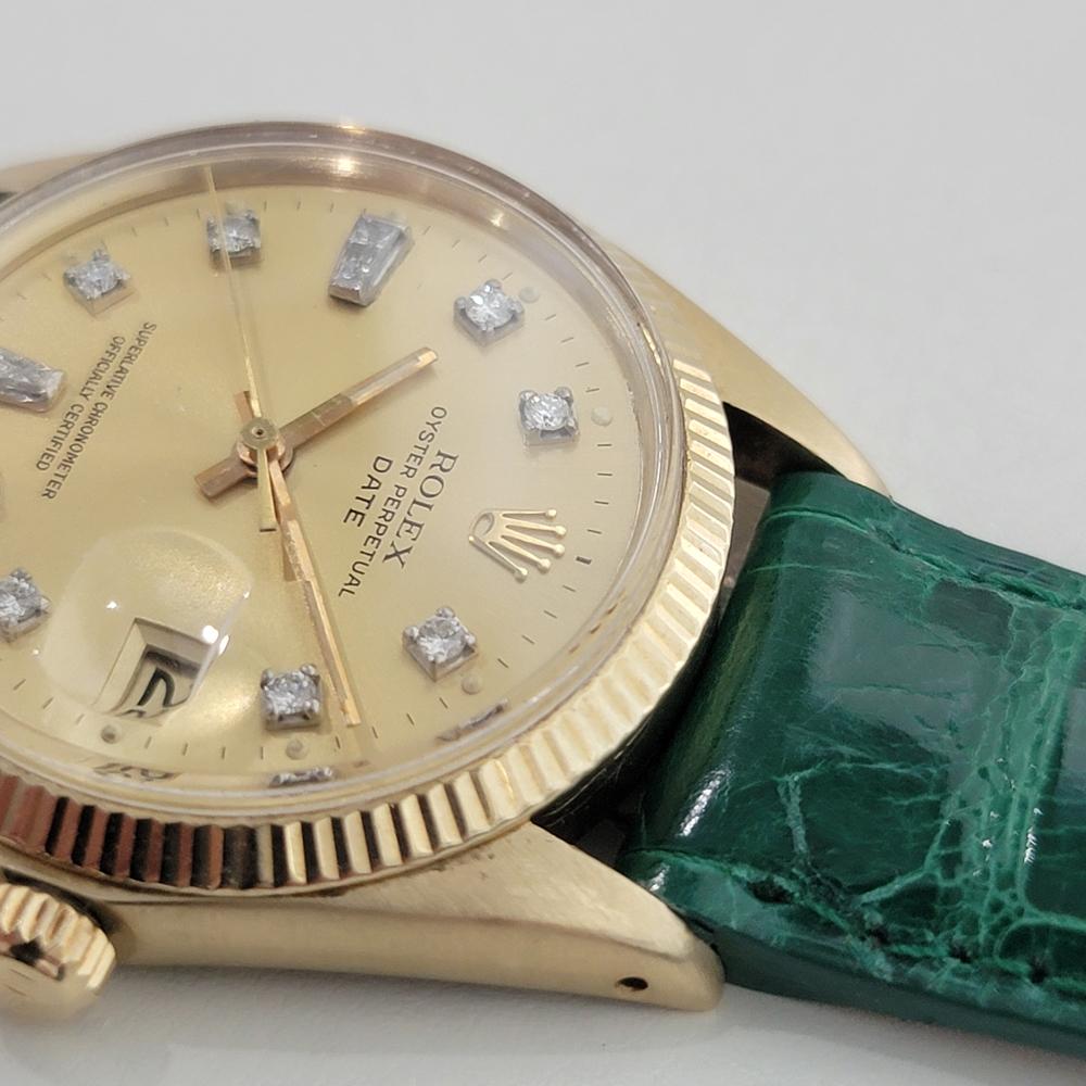 Rolex Oyster Date 1503 34mm 14k Gold 1970s Mens Automatic Diamond dial NA112B en venta 2