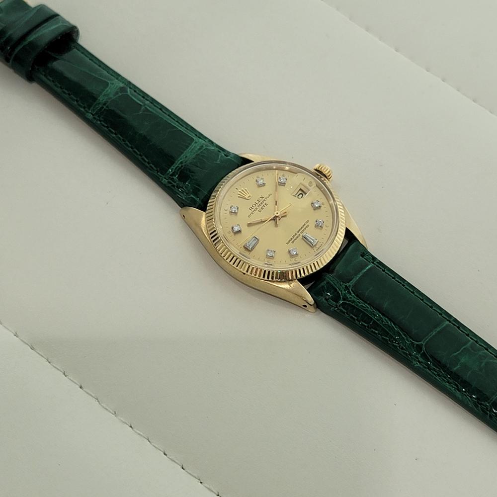 Rolex Oyster Date 1503 34mm 14k Gold 1970s Mens Automatic Diamond dial NA112B en venta 5