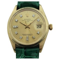 Rolex Oyster Date 1503 34mm 14k Gold 1970s Mens Automatic Diamond dial NA112B