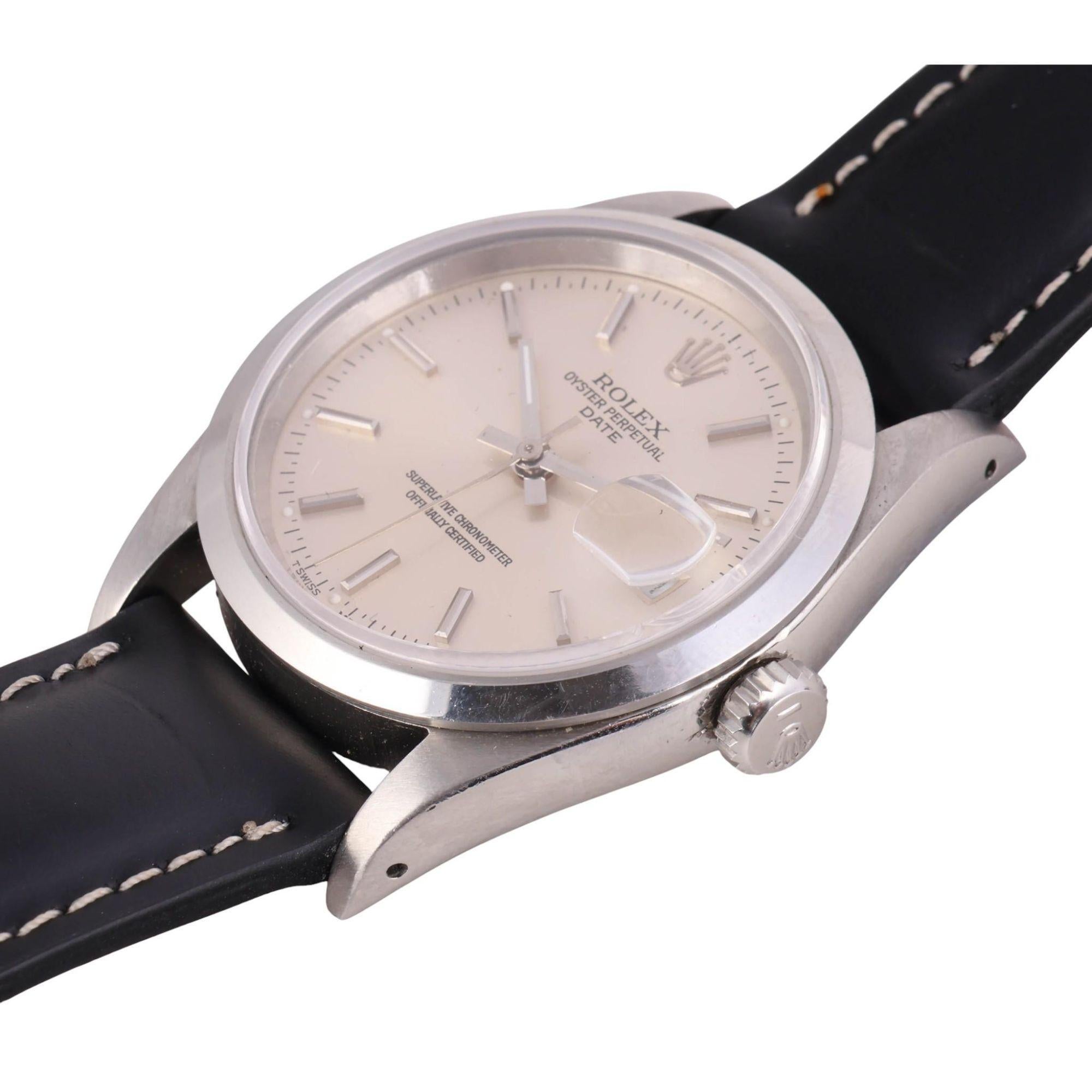 Rolex Oyster Date 15200 Automatic Watch Stainless Steel Silver Dial Strap Pour hommes en vente