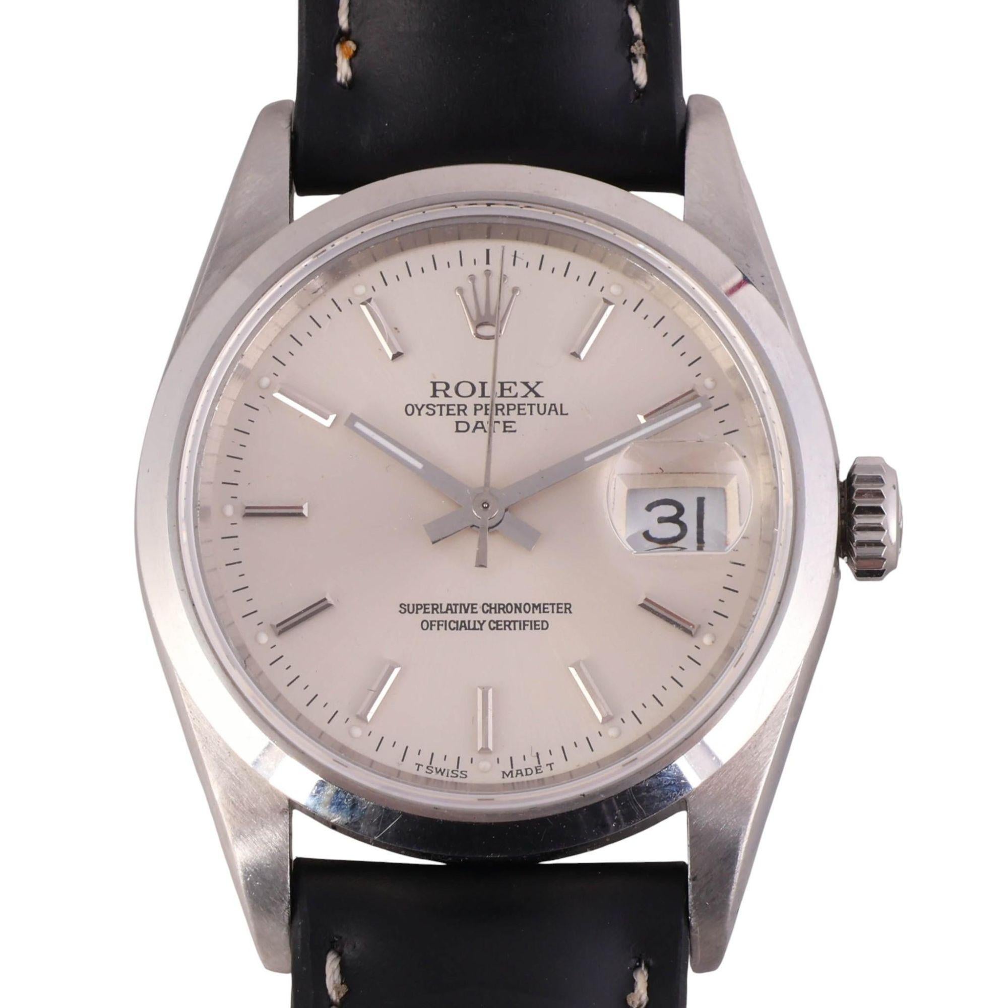 Rolex Oyster Date 15200 Automatic Watch Stainless Steel Silver Dial Strap en vente 2