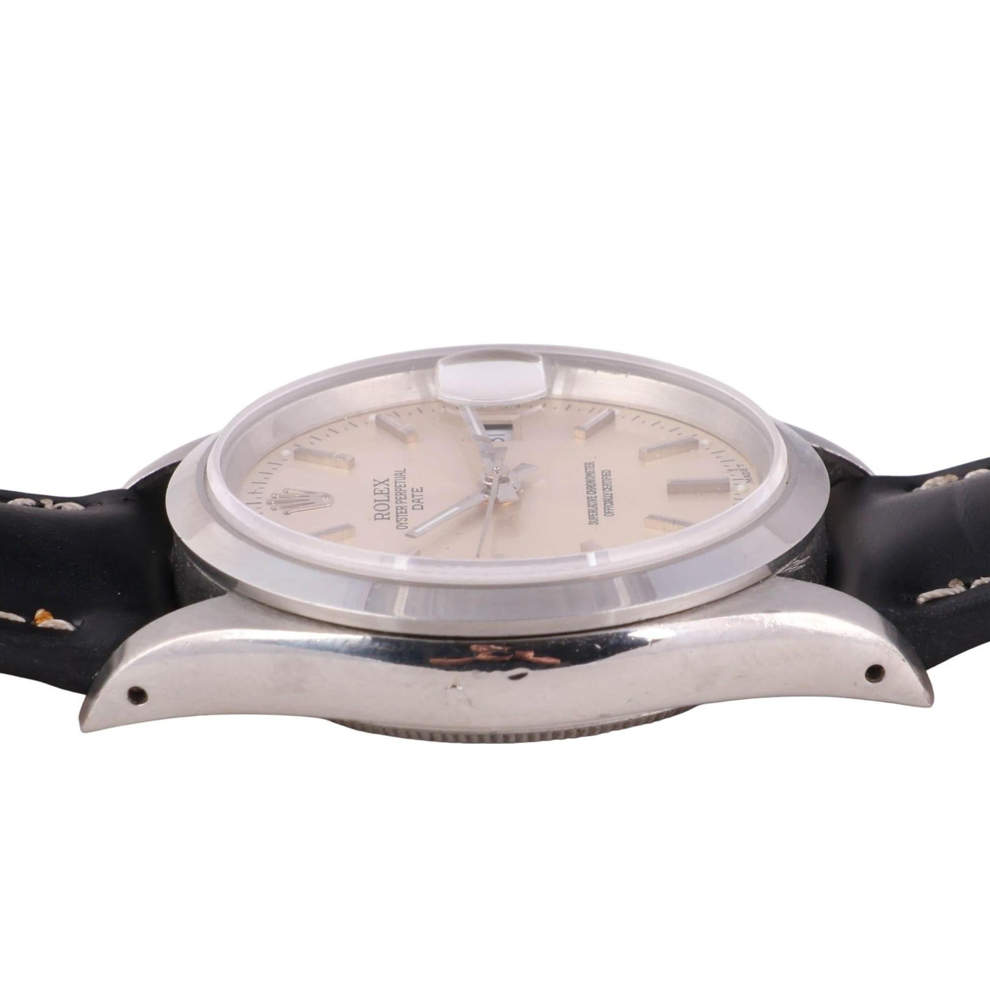 Rolex Oyster Date 15200 Automatic Watch Stainless Steel Silver Dial Strap en vente 3