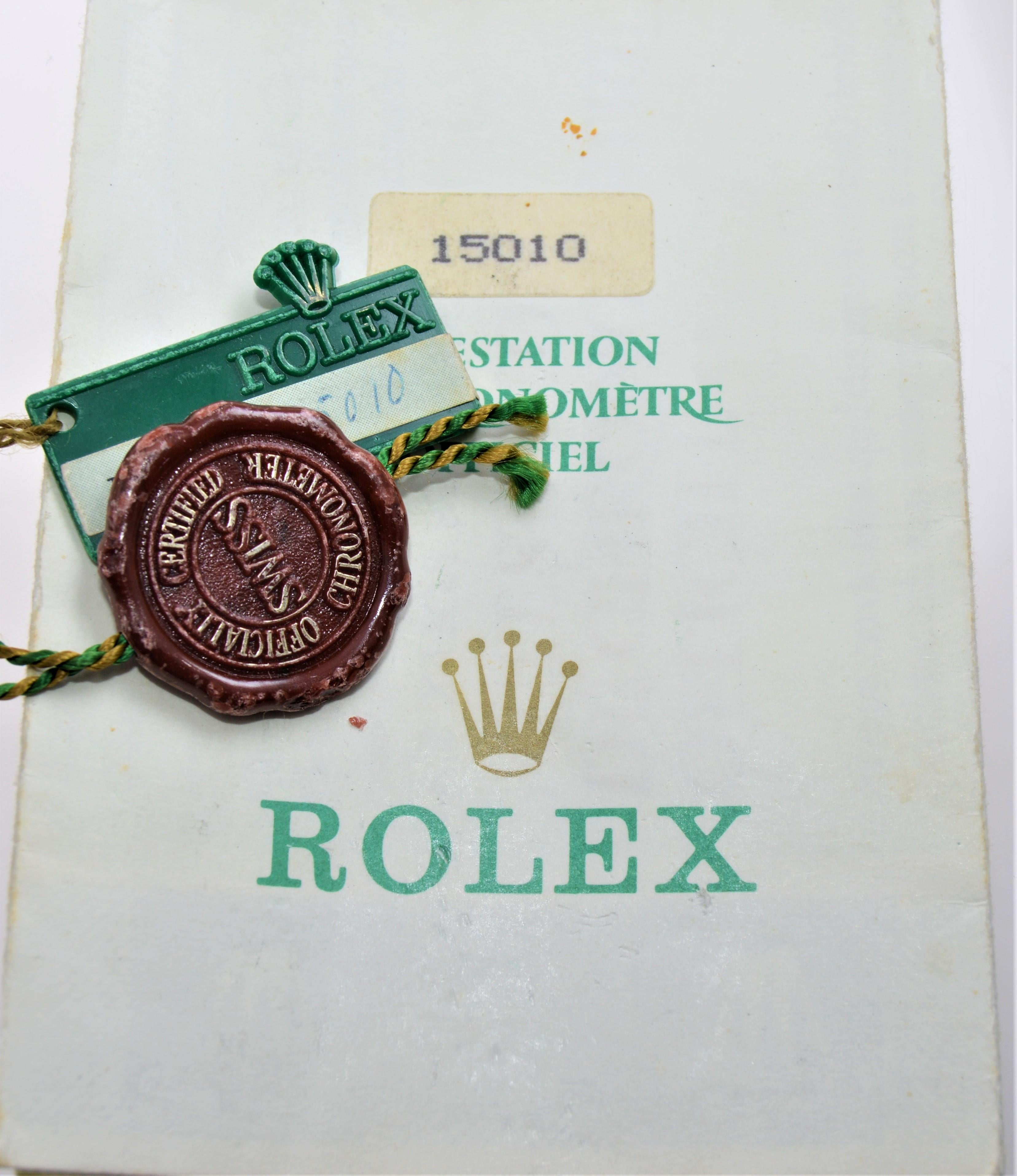 Rolex Steel Oyster Perpetual Date avec cadran noir d'origine et papiers circa 1970 en vente 7