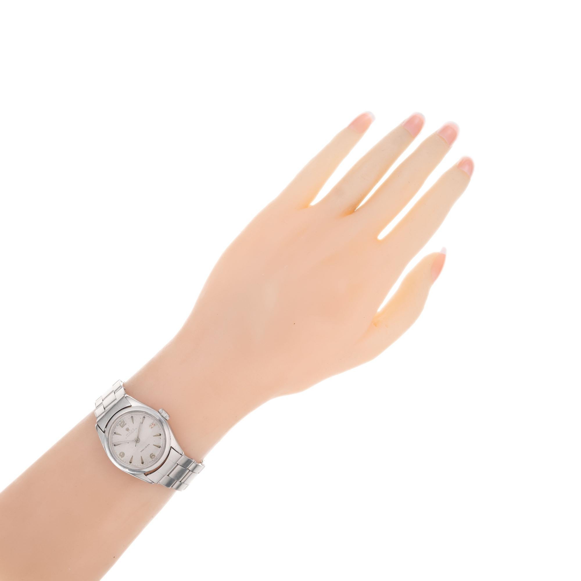 Rolex Montre-bracelet Oyster Date Precision en acier inoxydable pour hommes, réf. 6066 Unisexe en vente