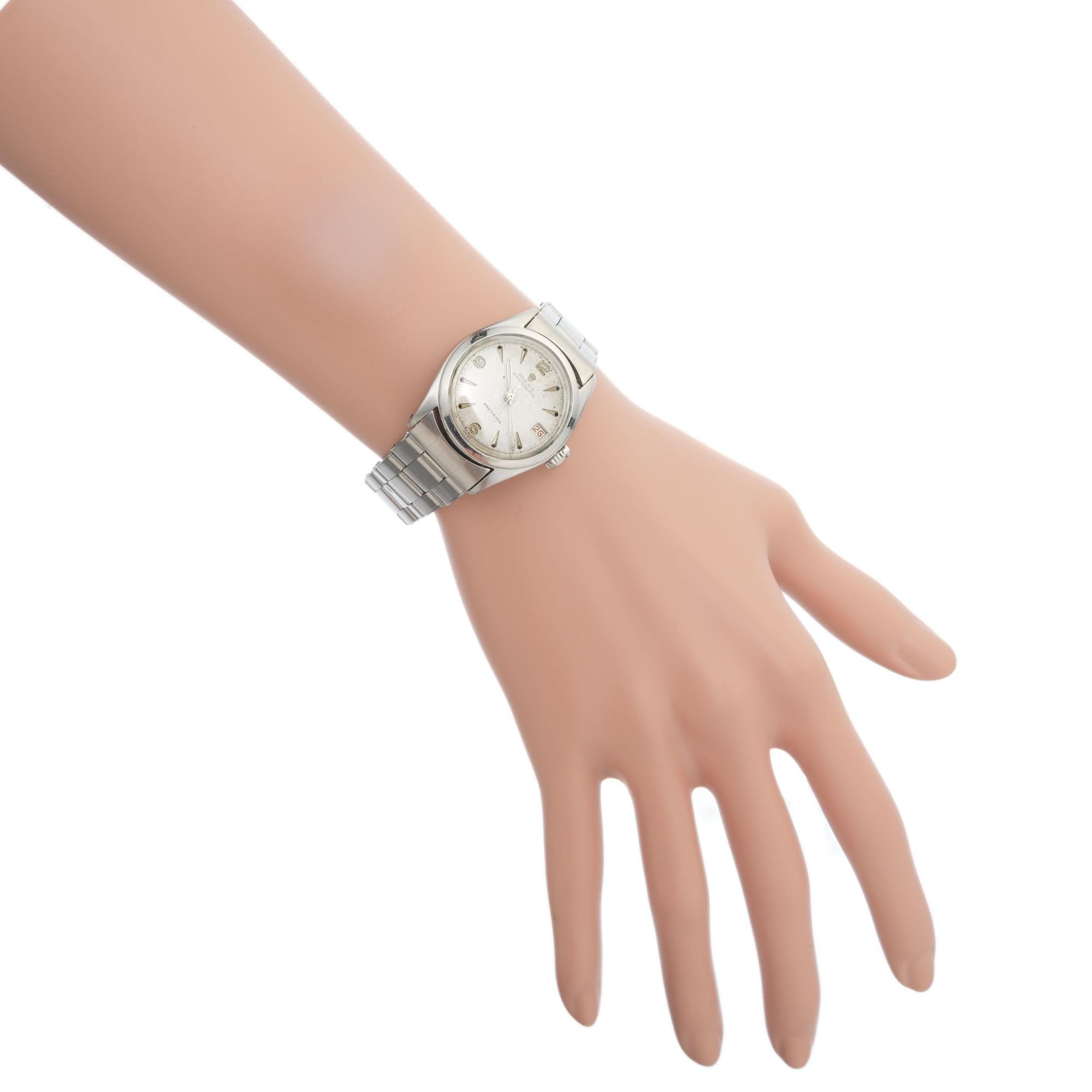 Rolex Montre-bracelet Oyster Date Precision en acier inoxydable pour hommes, réf. 6066 en vente 3