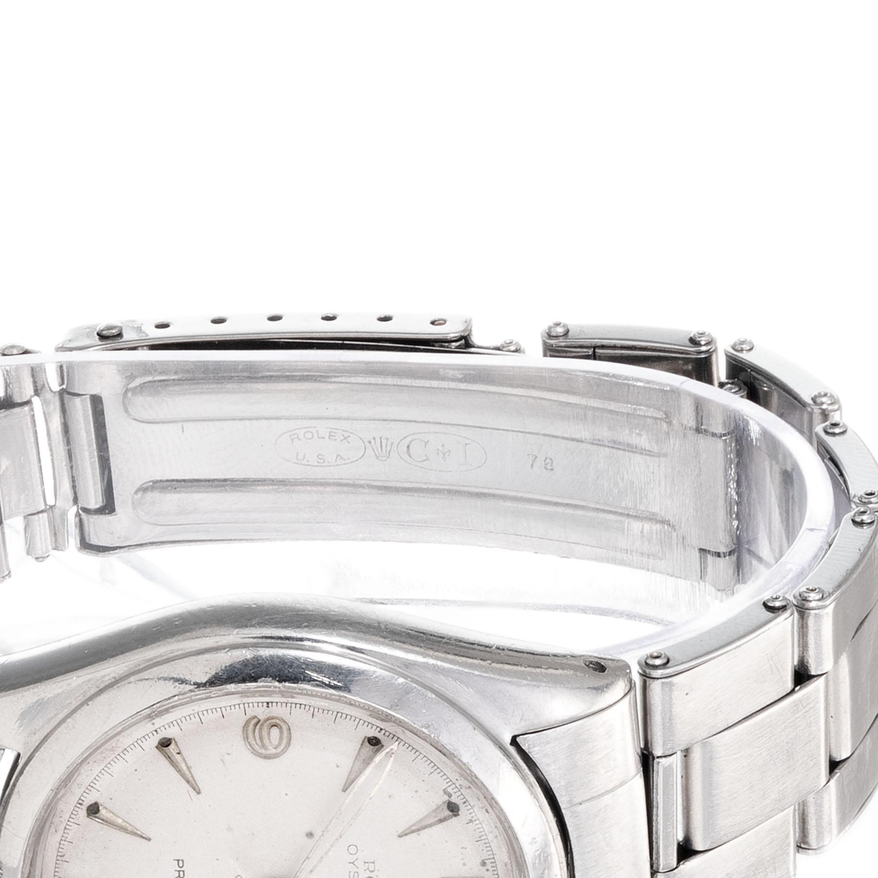 Rolex Montre-bracelet Oyster Date Precision en acier inoxydable pour hommes, réf. 6066 en vente 5