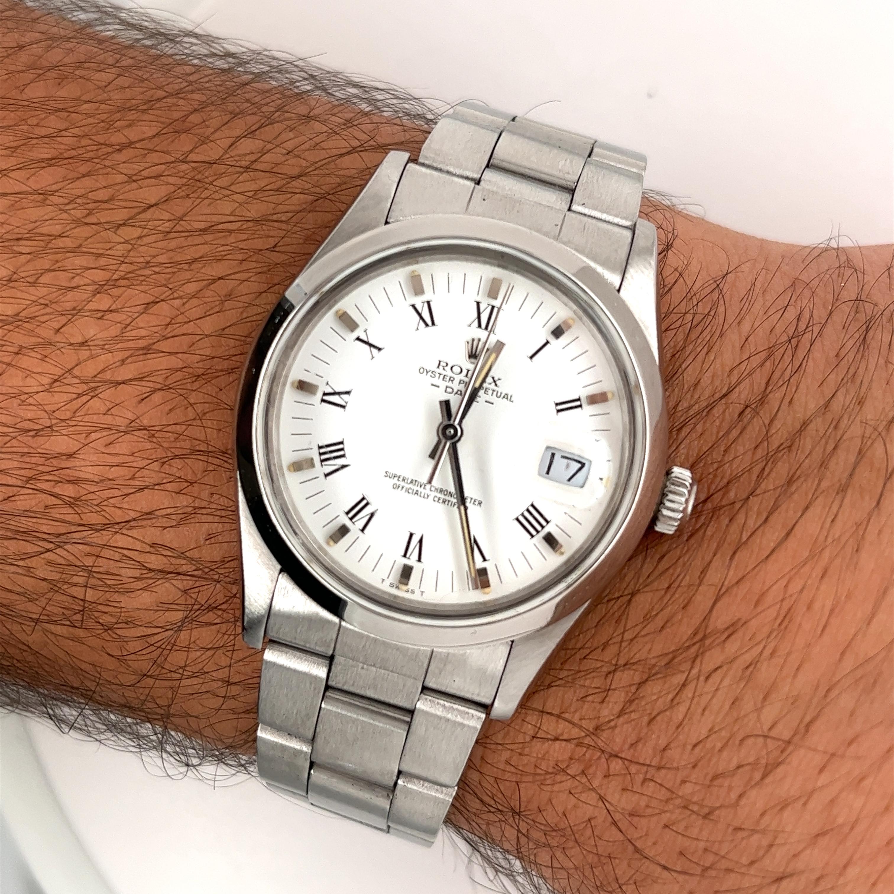 Rolex Oyster Date Ref. 15200 White Dial Roman Numerals in Oyster Stainless Steel For Sale 2